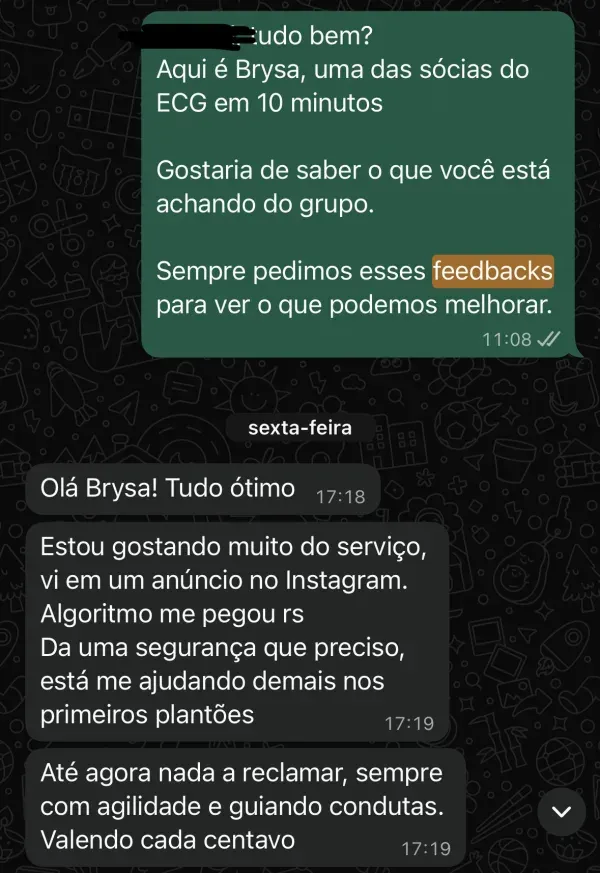 Depoimento de assinante no WhatsApp (1)